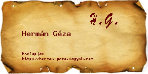Hermán Géza névjegykártya